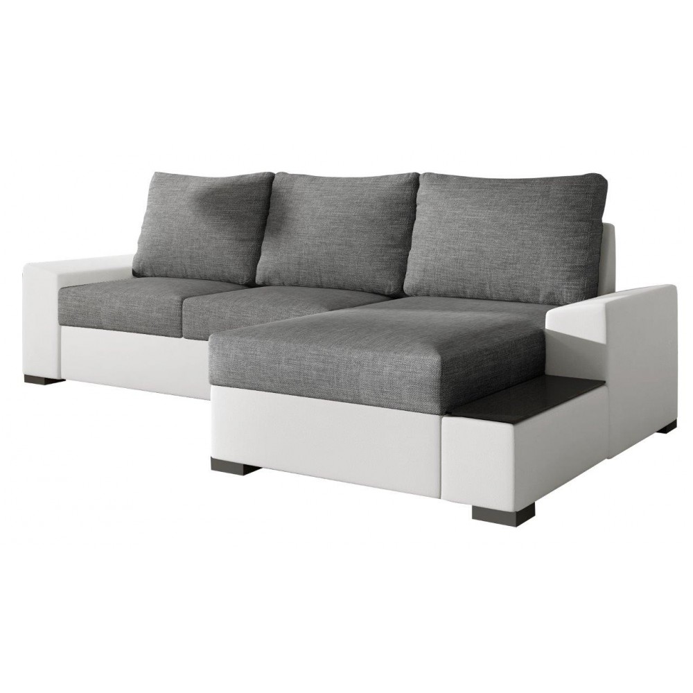 Γωνιακός καναπές Nero-Δεξιά-Λευκό - Ανθρακί