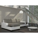 Γωνιακός καναπές Nero-Αριστερή-Λευκό - Γκρι