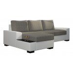 Γωνιακός καναπές Nero-Αριστερή-Λευκό - Γκρι