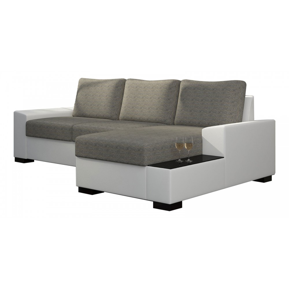 Γωνιακός καναπές Nero-Δεξιά-Λευκό - Γκρι