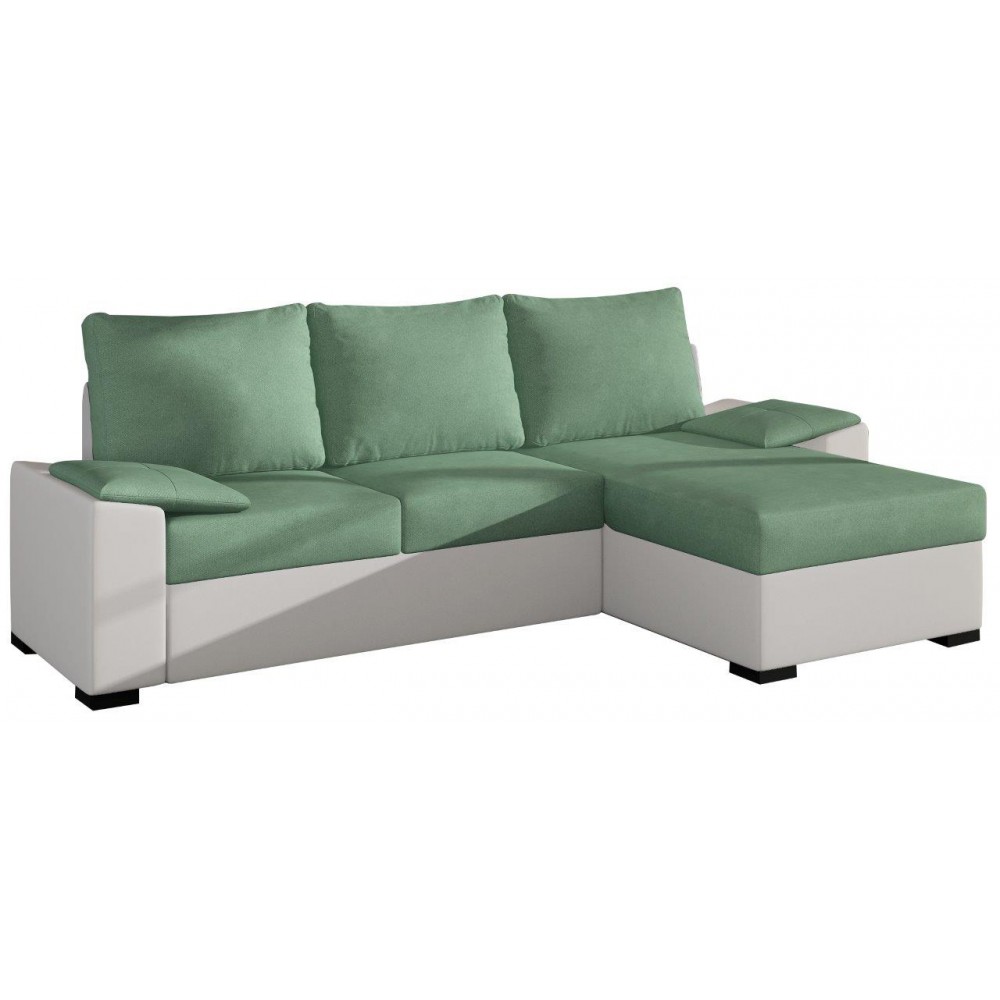 Γωνιακός καναπές Lenon-Φυστικί - Λευκό