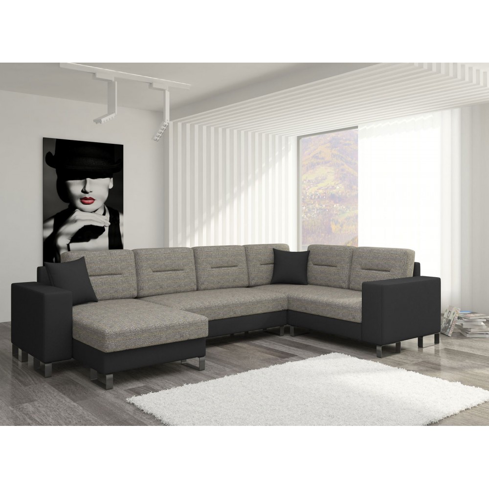Γωνιακός καναπές Adoro-Αριστερή-Γκρι ανοιχτό - Γκρι σκούρο