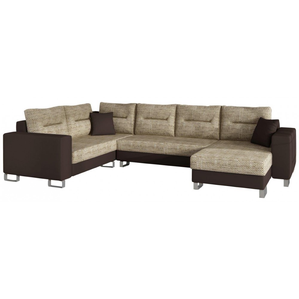 Γωνιακός καναπές Adoro-Δεξιά-Μπεζ - Καφέ