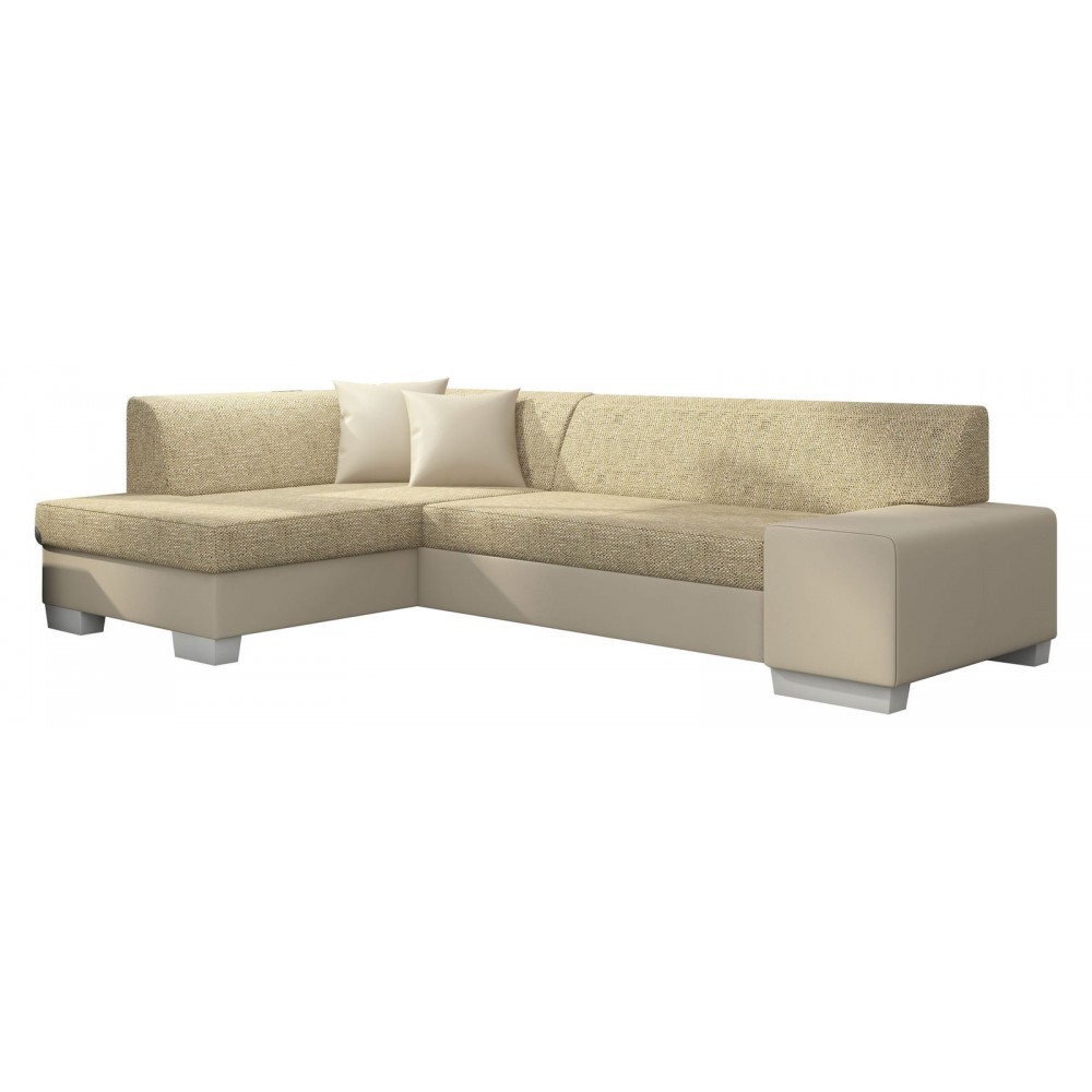 Γωνιακός καναπές Firminio-Αριστερή-Μπεζ