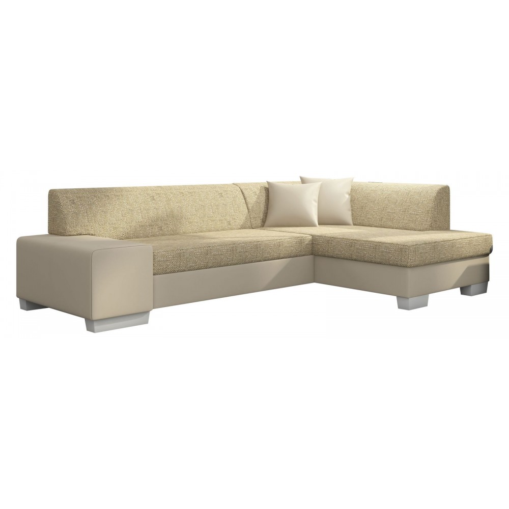 Γωνιακός καναπές Firminio-Δεξιά-Μπεζ