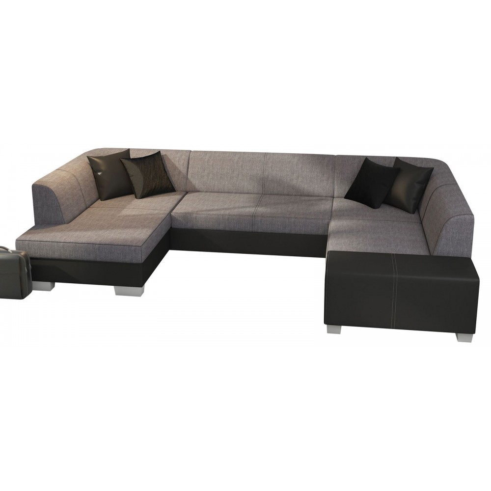 Γωνιακός καναπές Cuba-Αριστερή-Γκρι-Μαύρο