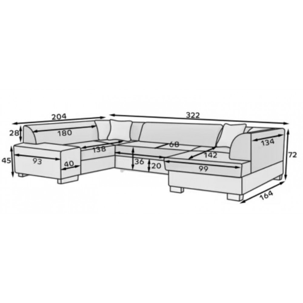 Γωνιακός καναπές Cuba-Αριστερή-Καφέ