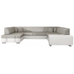 Γωνιακός καναπές Cuba-Αριστερή-Λευκό - γκρι