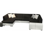 Γωνιακός καναπές Cuba-Αριστερή-Λευκό - Μαύρο