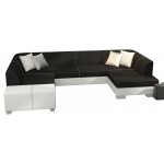 Γωνιακός καναπές Cuba-Δεξιά-Λευκό - Μαύρο