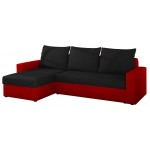 Γωνιακός καναπές Luno-Μαύρο – Κόκκινο