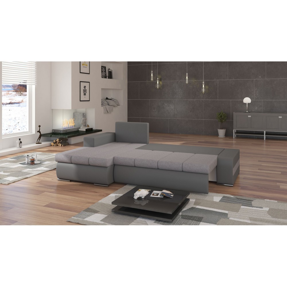 Γωνιακός καναπές Otto-Αριστερή-Γκρι Σκούρο 275x180x85