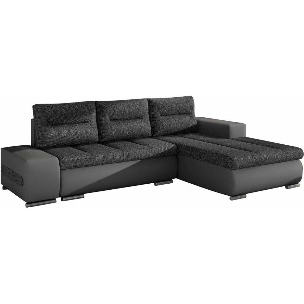 Γωνιακός καναπές Otto-Δεξιά-Γκρι Σκούρο 275x180x85