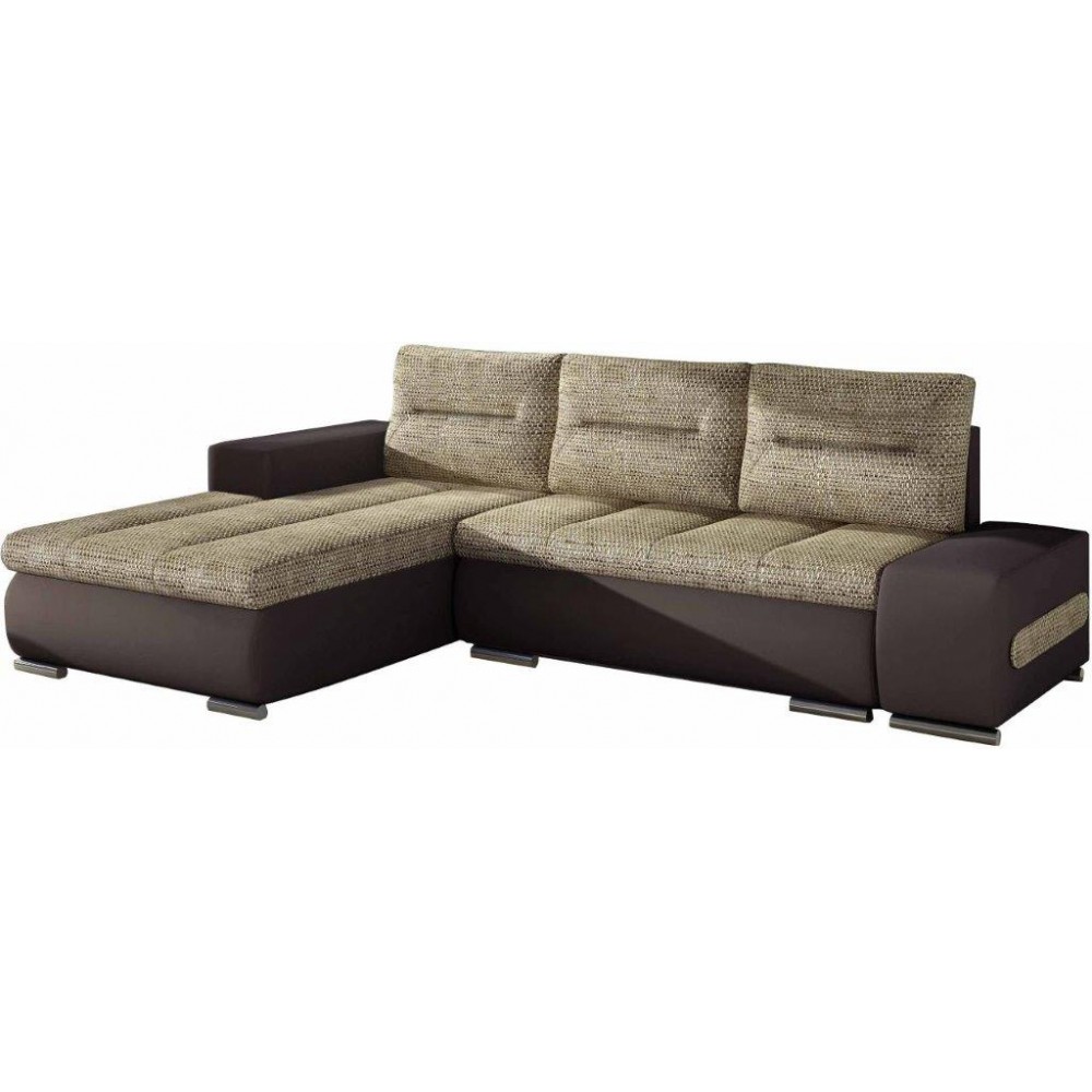 Γωνιακός καναπές Otto-Αριστερή-Καφέ - Μπεζ 275x180x85