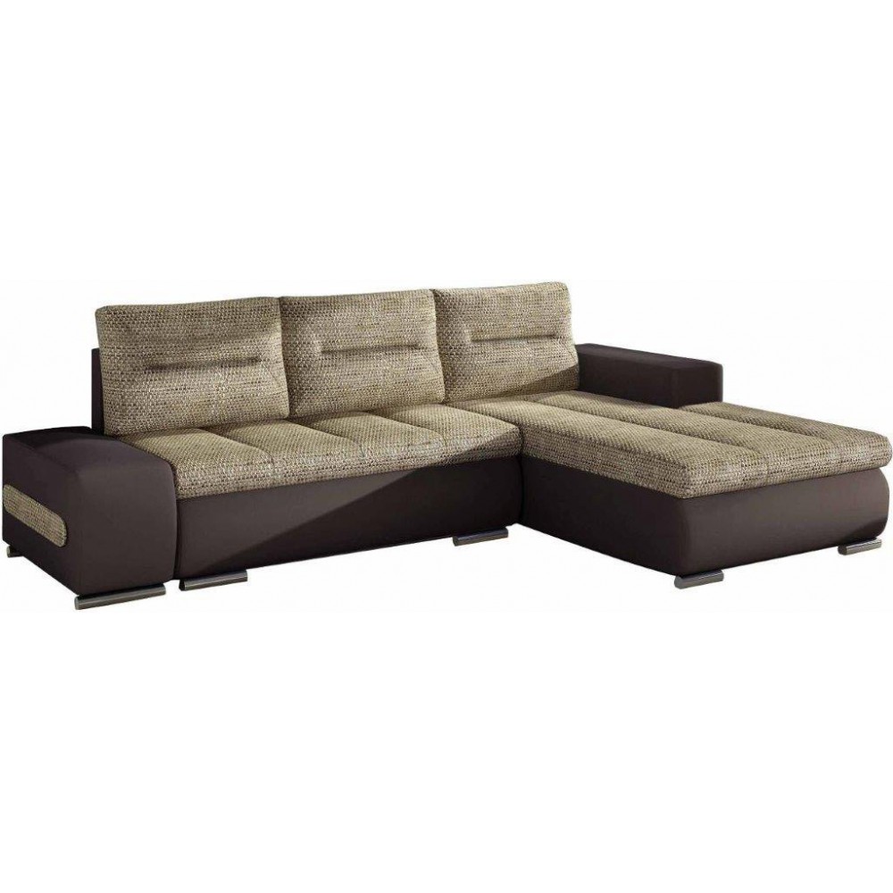 Γωνιακός καναπές Otto-Δεξιά-Καφέ - Μπεζ 275x180x85