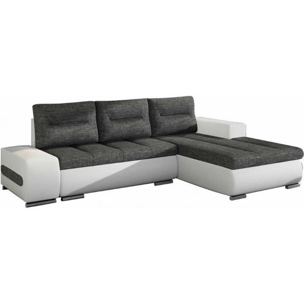 Γωνιακός καναπές Otto-Δεξιά-Λευκό - γκρι 275x180x85