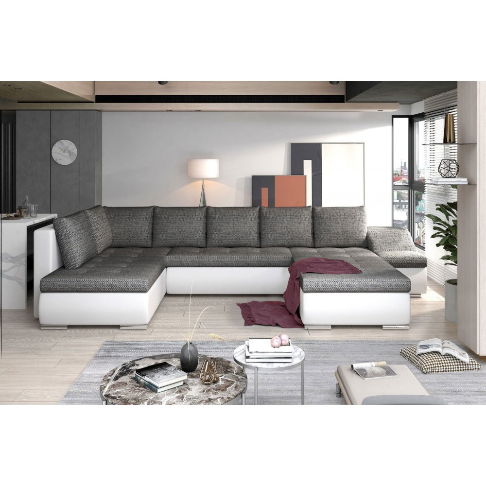 Σαλόνι Γωνία Ginny-Δεξιά-Λευκό - γκρι