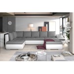 Γωνιακός καναπές Ginny-Δεξιά-Λευκό - Ανθρακί