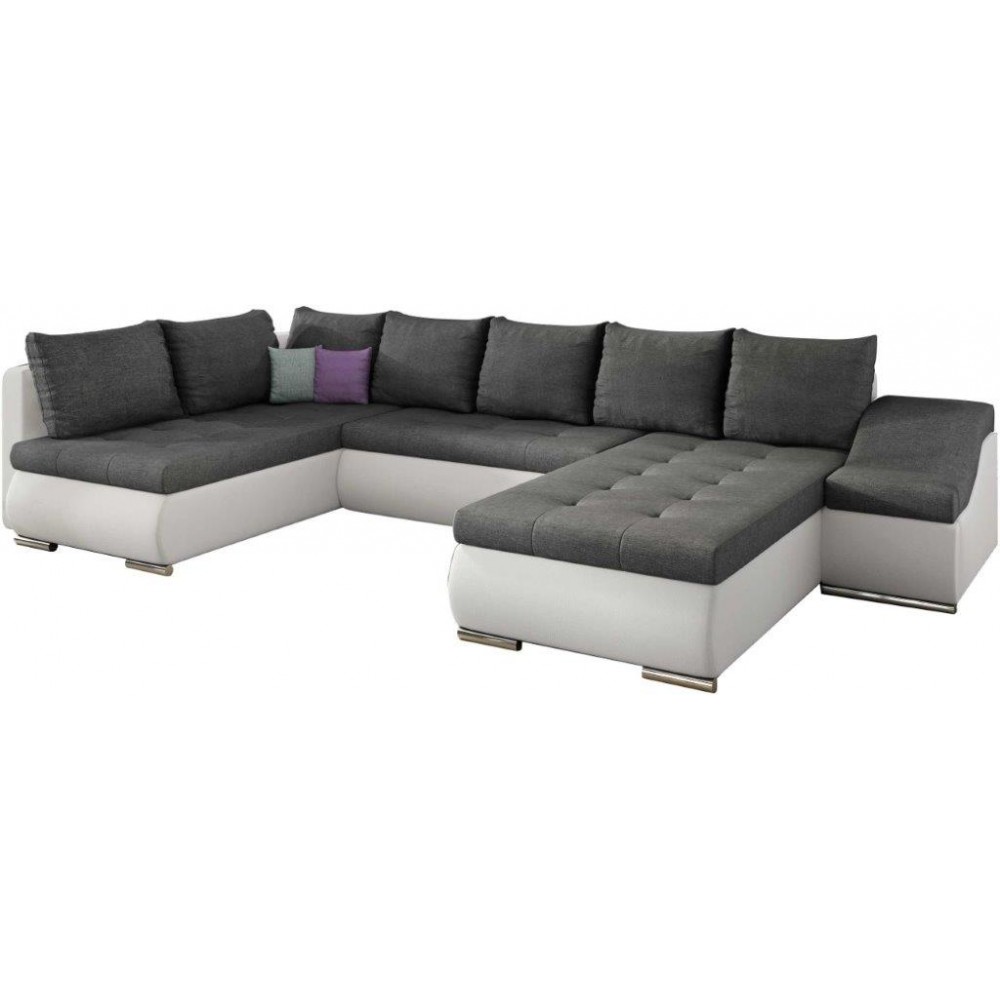 Γωνιακός καναπές Ginny-Δεξιά-Λευκό - Ανθρακί