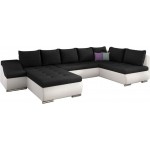 Γωνιακός καναπές Ginny-Αριστερή-Λευκό - Μαύρο