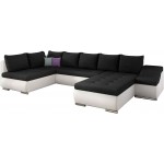 Γωνιακός καναπές Ginny-Δεξιά-Λευκό - Μαύρο