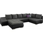 Γωνιακός καναπές Ginny-Αριστερή-Μαύρο - Γκρι