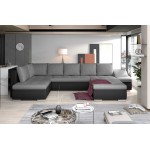 Γωνιακός καναπές Ginny-Δεξιά-Μαύρο - Γκρι