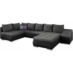 Γωνιακός καναπές Ginny-Δεξιά-Μαύρο - Γκρι