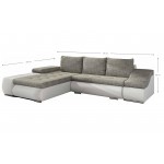 Γωνιακός καναπές Onar-Αριστερή-Λευκό - γκρι 296x200x88