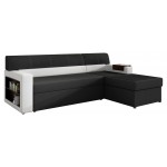 Γωνιακός καναπές Radium-Δεξιά-Μαύρο - Λευκό