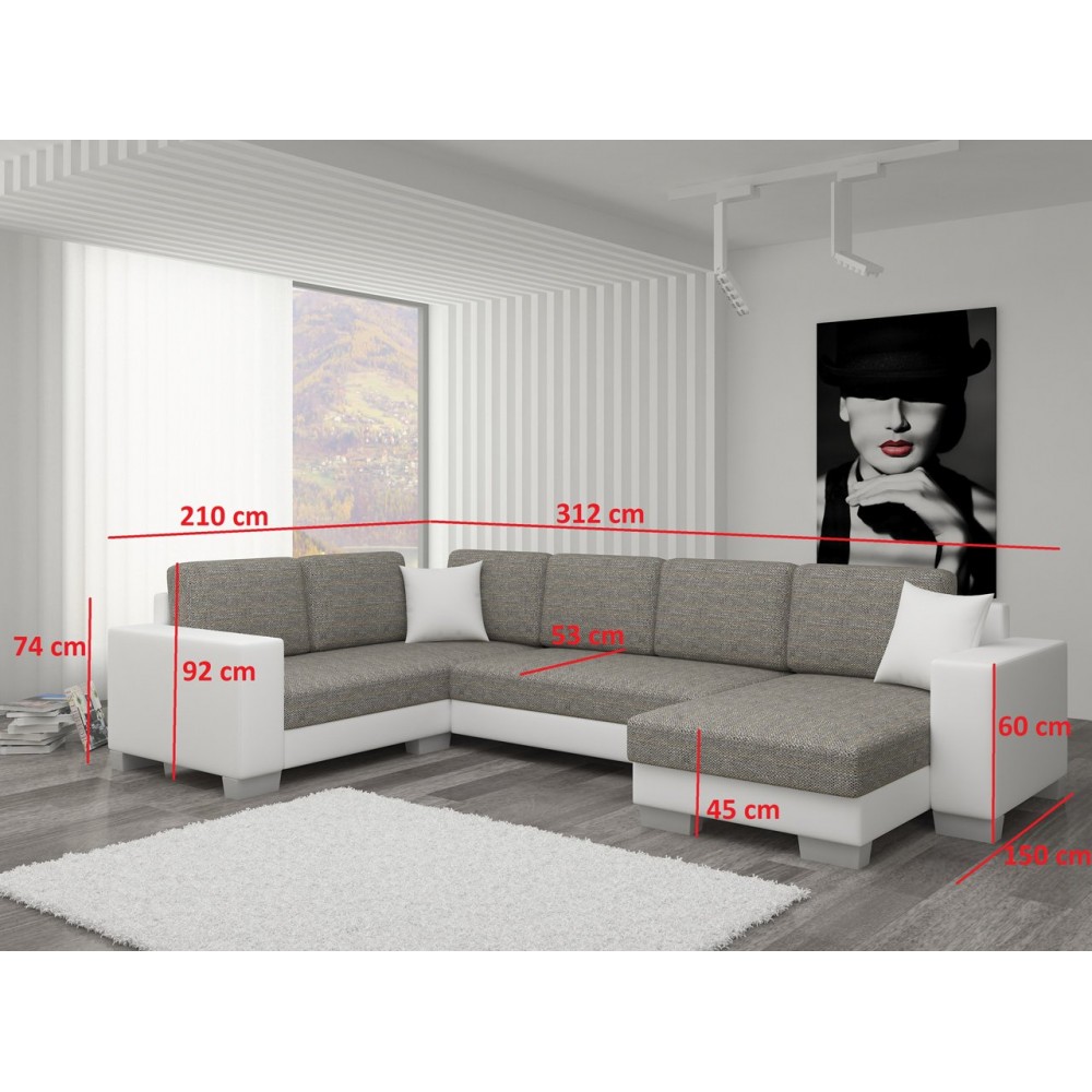 Γωνιακός καναπές Elsa-Αριστερή-Γκρι Σκούρο