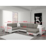 Γωνιακός καναπές Elsa-Αριστερή-Γκρι Σκούρο