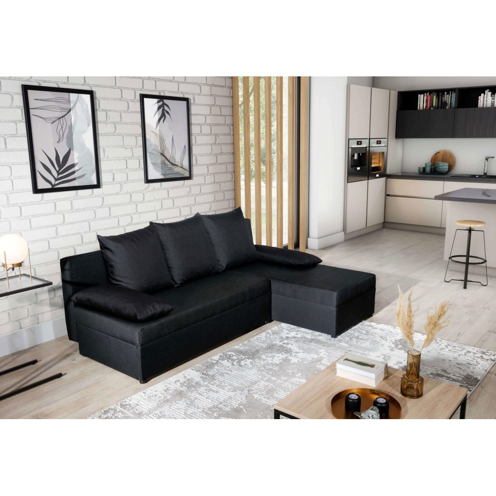 Γωνιακός καναπές Nogi-Μαύρο