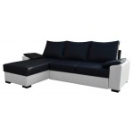Γωνιακός καναπές Lenon-Μαύρο - Λευκό