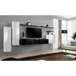 Σύνθετο σαλονιού Swiss I-Λευκό - Μαύρο