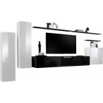 Σύνθετο σαλονιού Swiss I-Λευκό - Μαύρο