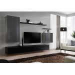 Σύνθετο σαλονιού Swiss II-Γκρι - Μαύρο