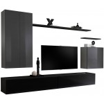 Σύνθετο σαλονιού Swiss II-Γκρι - Μαύρο