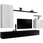 Σύνθετο σαλονιού Swiss II-Λευκό - Μαύρο