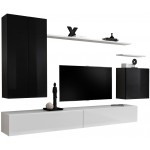 Σύνθετο σαλονιού Swiss II-Μαύρο - Λευκό