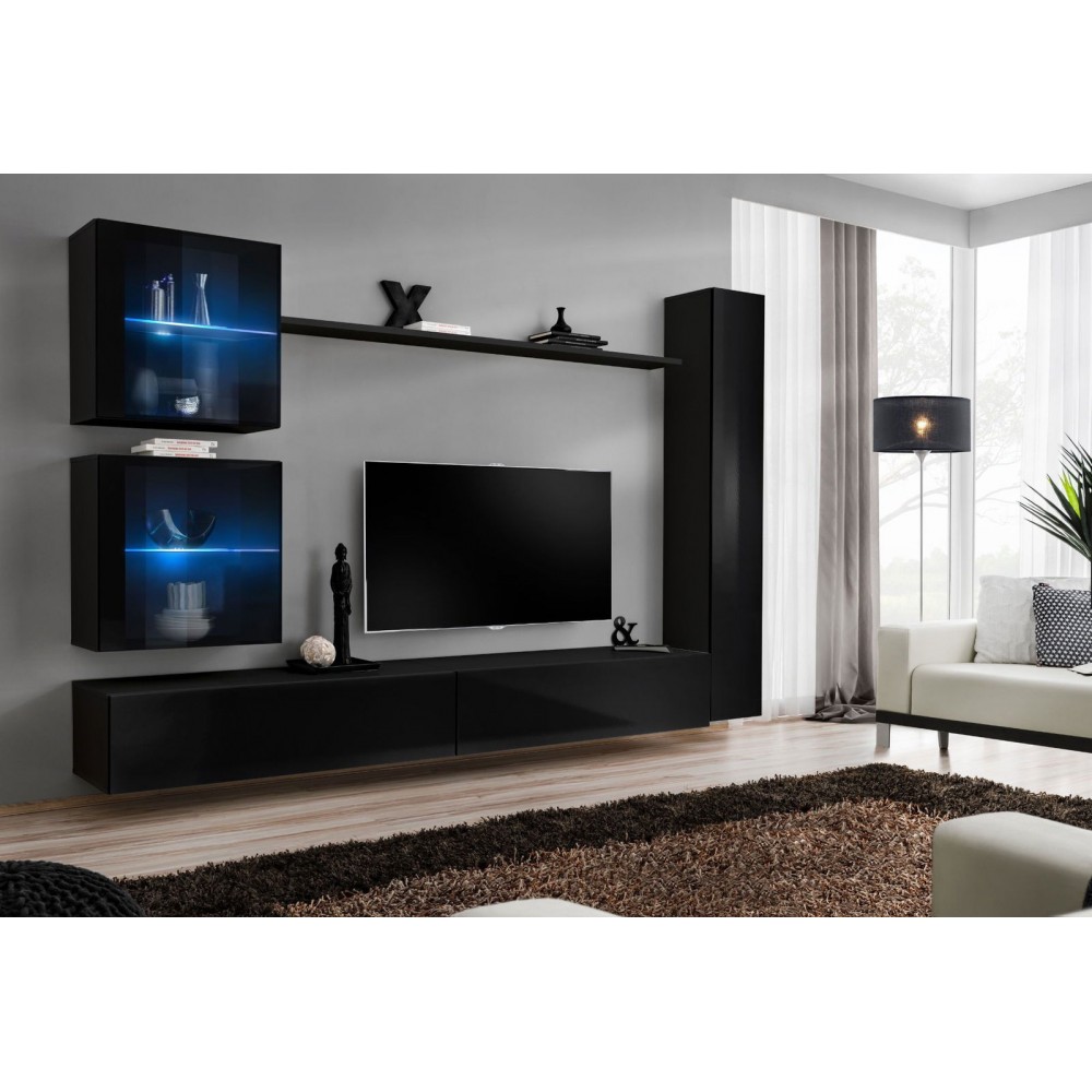 Σύνθετο σαλονιού Swiss XVIII-Μαύρο