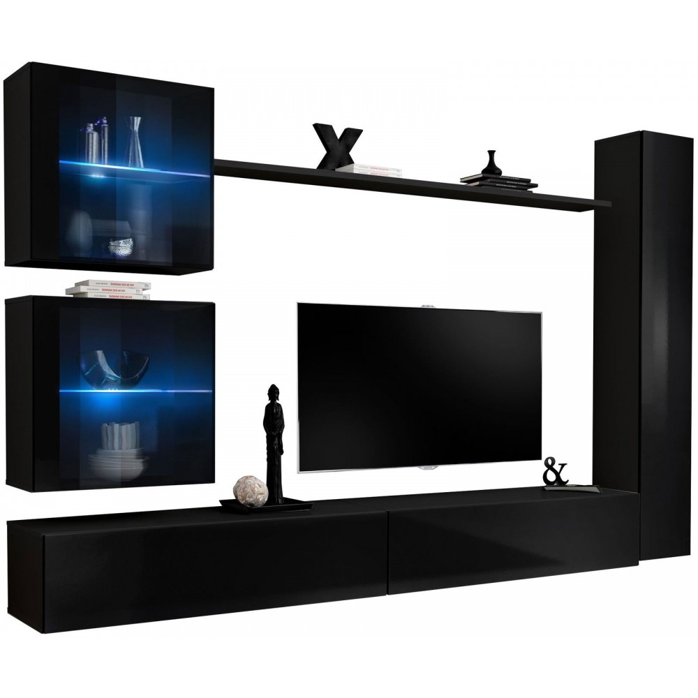 Σύνθετο σαλονιού Swiss XVIII-Μαύρο