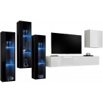 Σύνθετο σαλονιού Swis XIII-Μαύρο - Λευκό