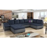 Γωνιακός καναπές Ginny-Γκρι - Μπλε-Αριστερή