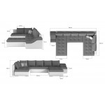 Γωνιακός καναπές Ginny-Γκρι - Μπλε-Αριστερή