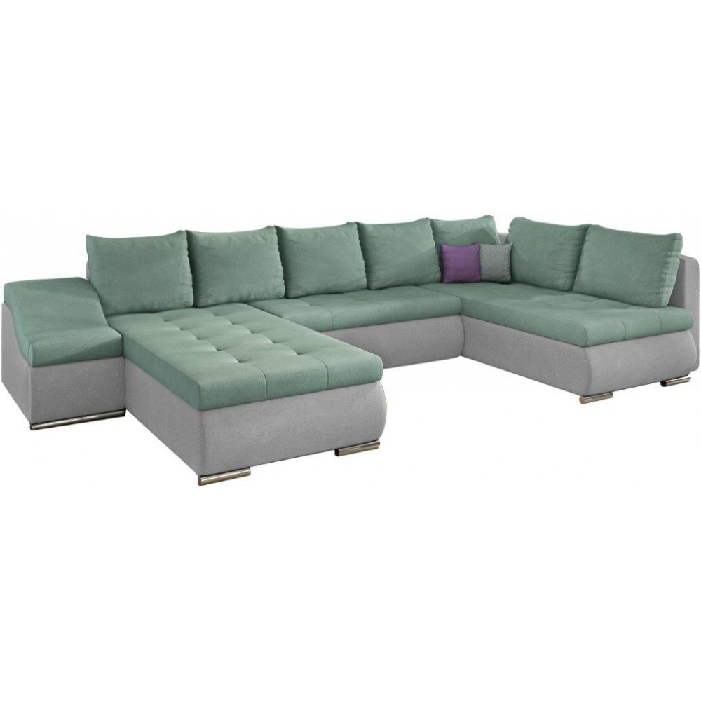 Γωνιακός καναπές Ginny-Γκρι-βεραμάν-Αριστερή