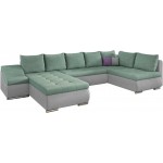 Γωνιακός καναπές Ginny-Γκρι-βεραμάν-Αριστερή