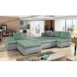 Γωνιακός καναπές Ginny-Γκρι-βεραμάν-Αριστερή