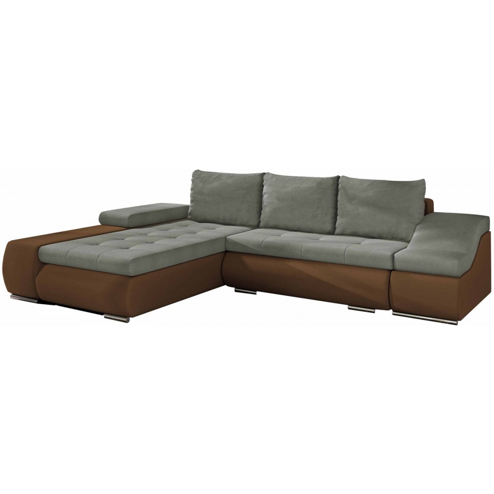 Γωνιακός καναπές Onar-Καφέ - Γκρι-Αριστερή 296x200x88