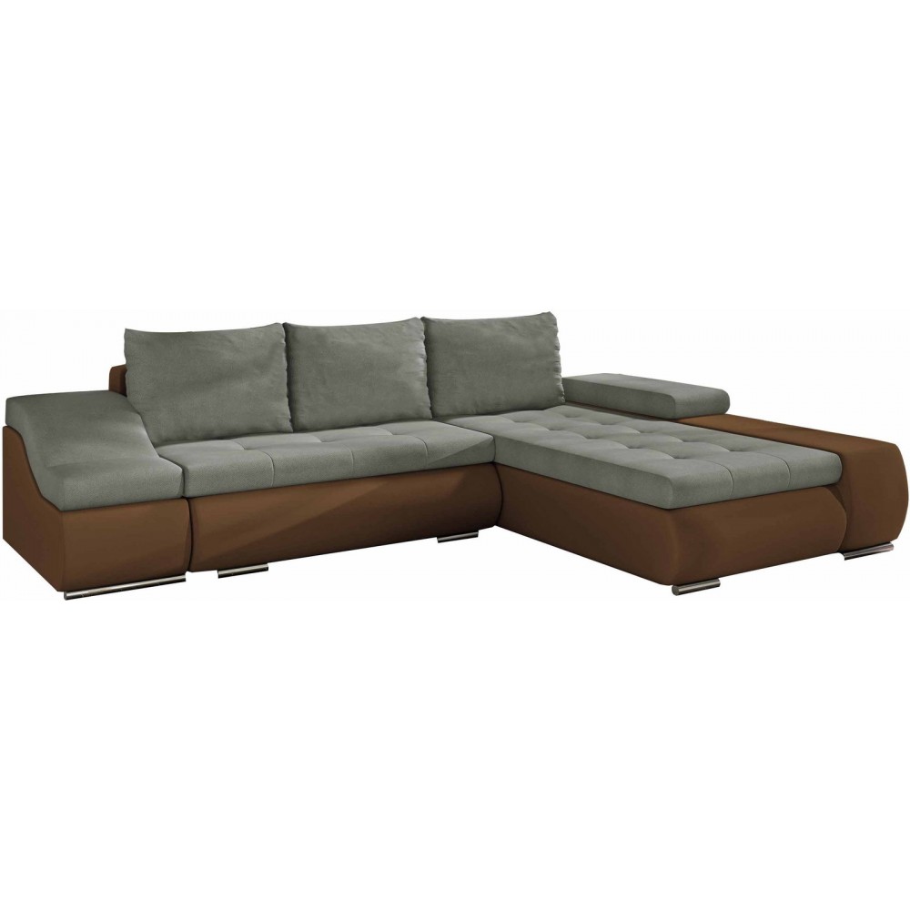 Γωνιακός καναπές Onar-Καφέ - Γκρι-Δεξιά 296x200x88